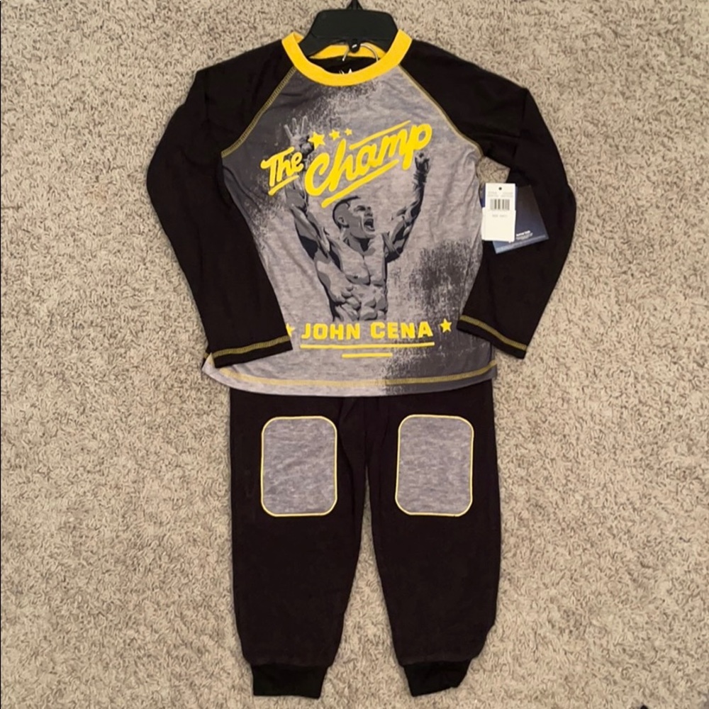 NEW boys 6/7 small John Cena WWE pajamas